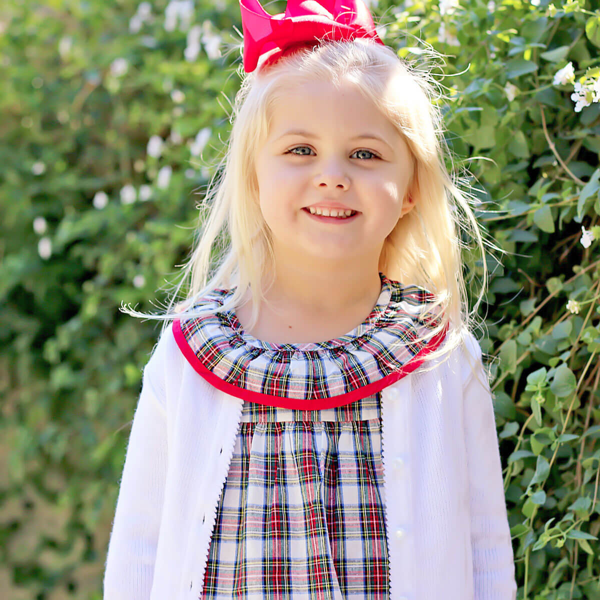 White Christmas Plaid Mary Legging Set