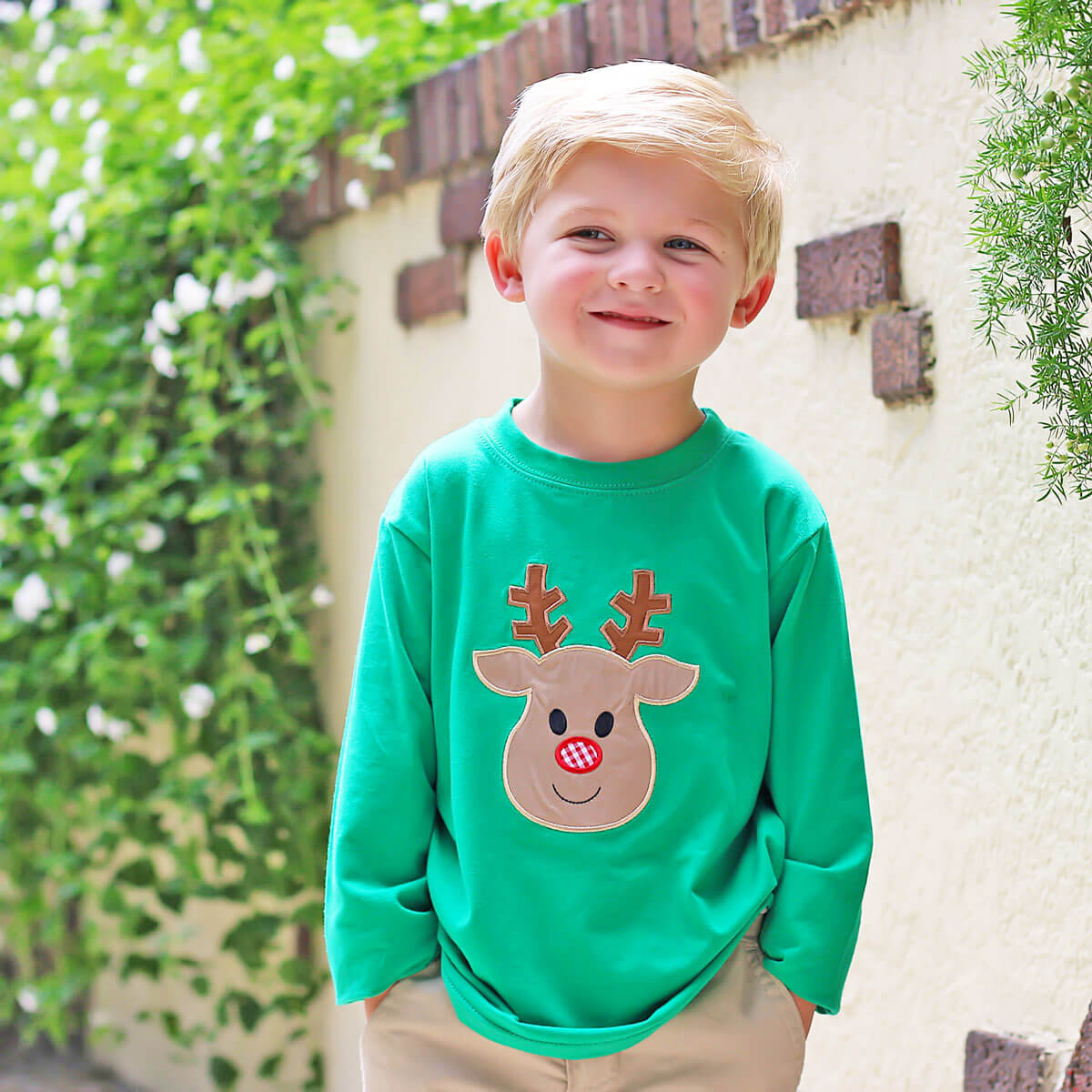 Oh Deer Green Long Sleeve Shirt