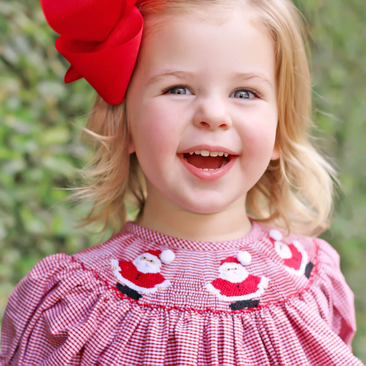 Santa Is Coming Smocked Bubble