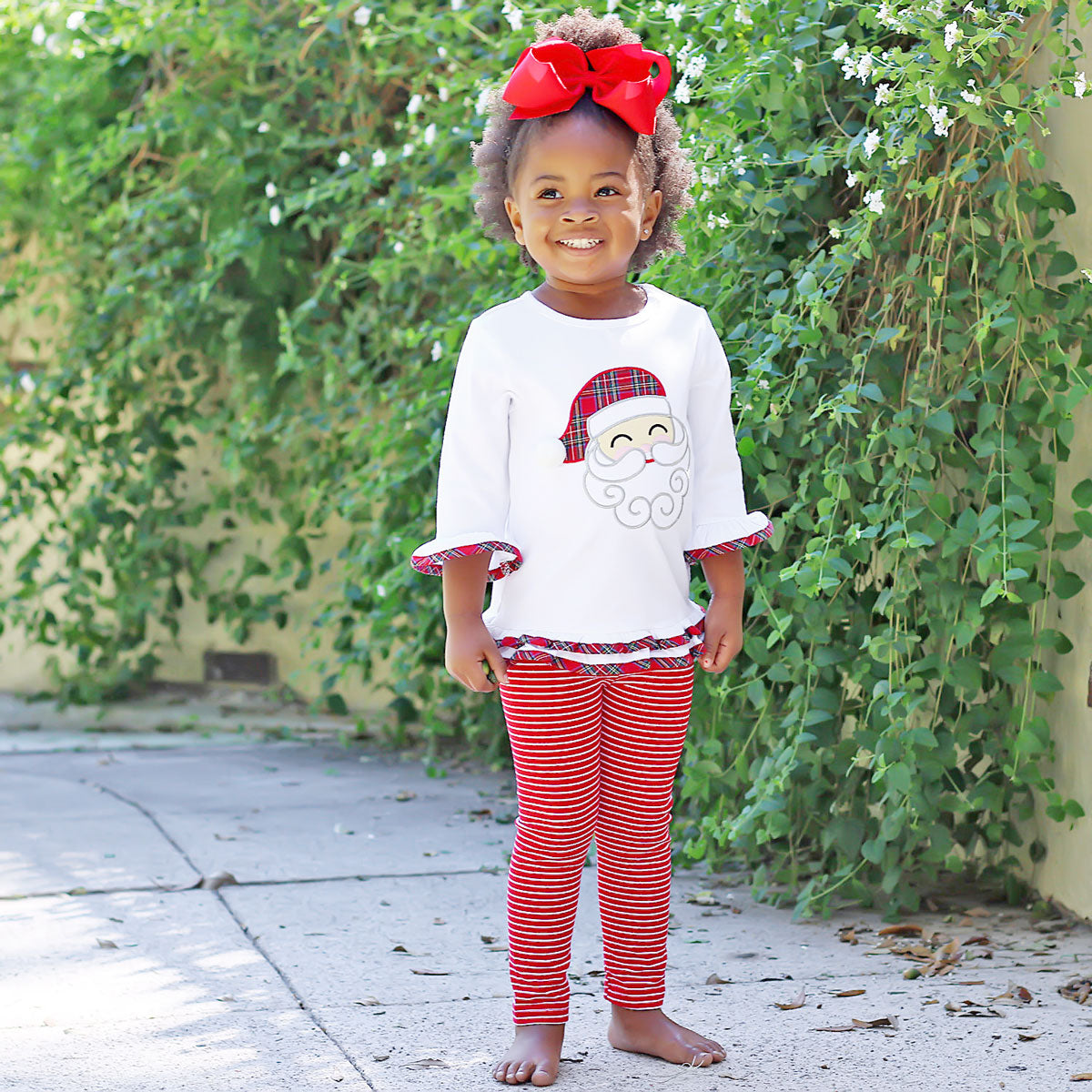 Red Plaid Happy Santa Legging Set