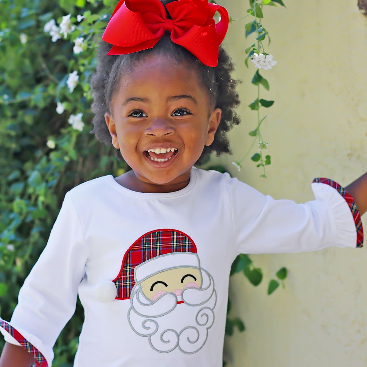 Red Plaid Happy Santa Legging Set