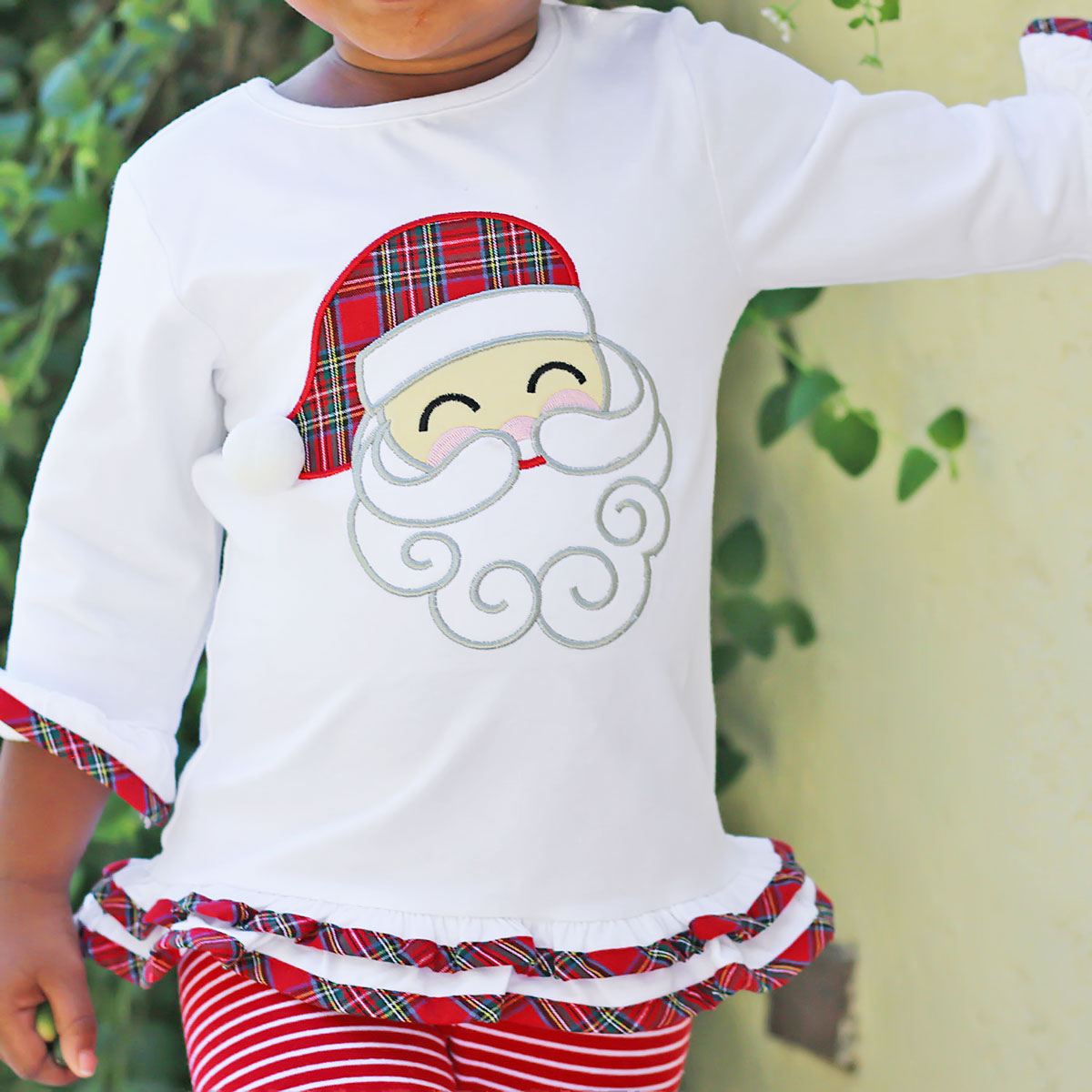 Red Plaid Happy Santa Legging Set