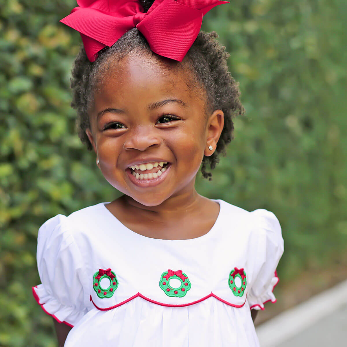 Christmas Wreath White Amelia Dress