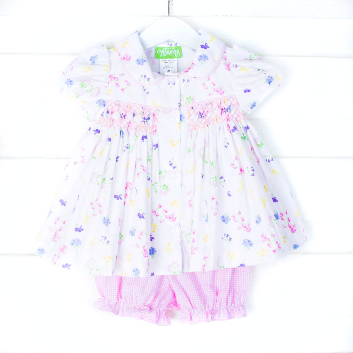 Geometric Smocked Blooming Bloomer Set