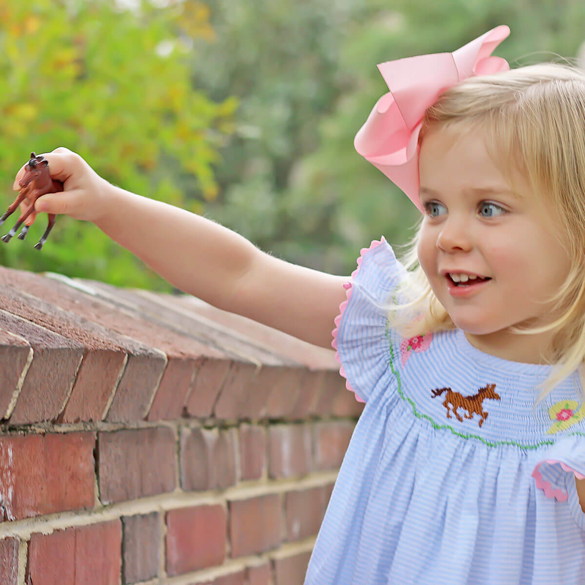 Derby Smocked Blue Stripe Dress