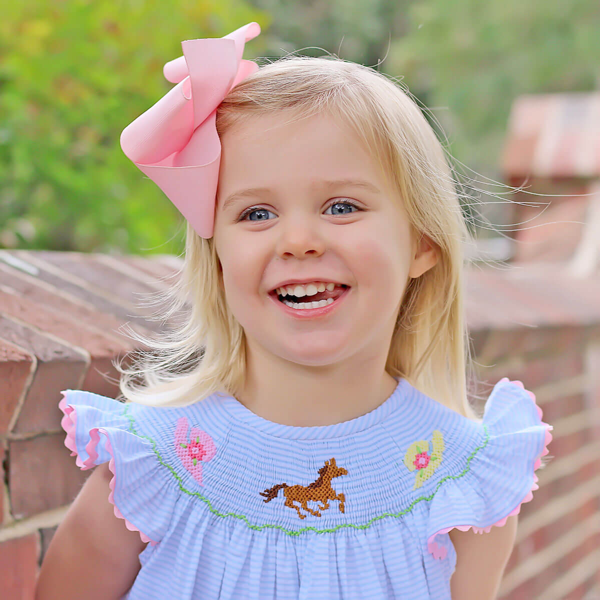Derby Smocked Blue Stripe Dress