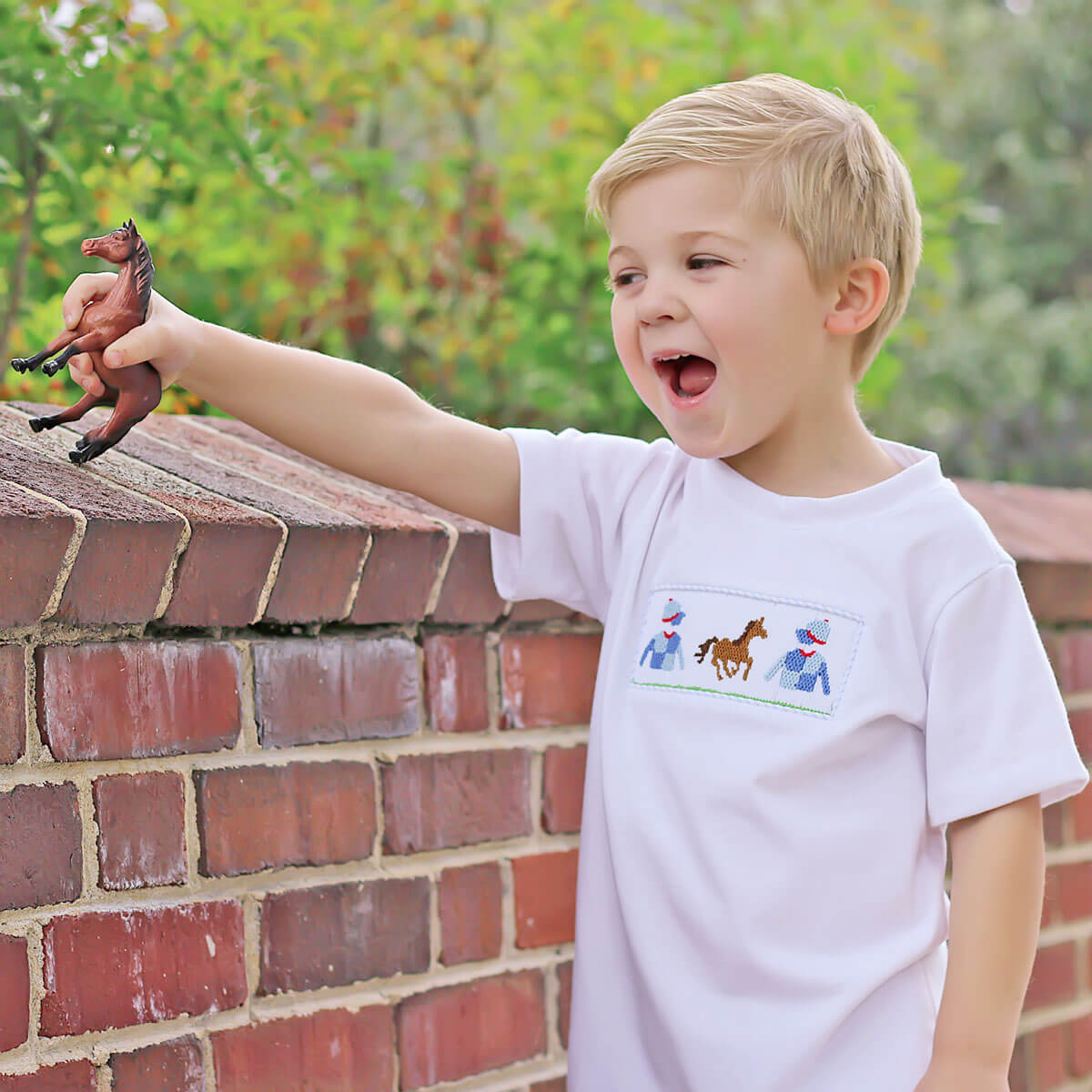 Derby Smocked Blue Stripe Short Set