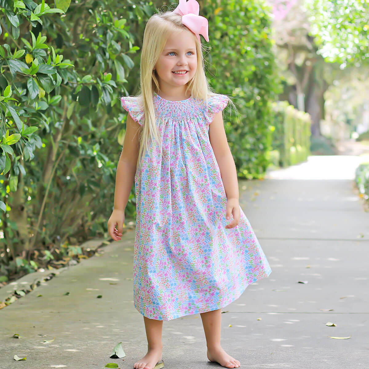 Spring Garden Smocked Dress