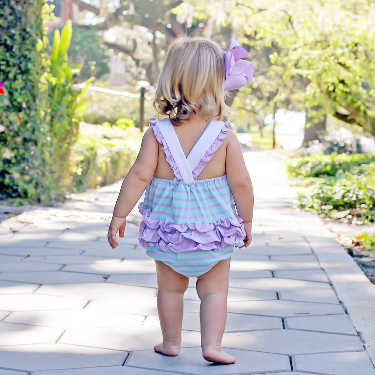 Purple Stripe Knit Ice Cream Bubble