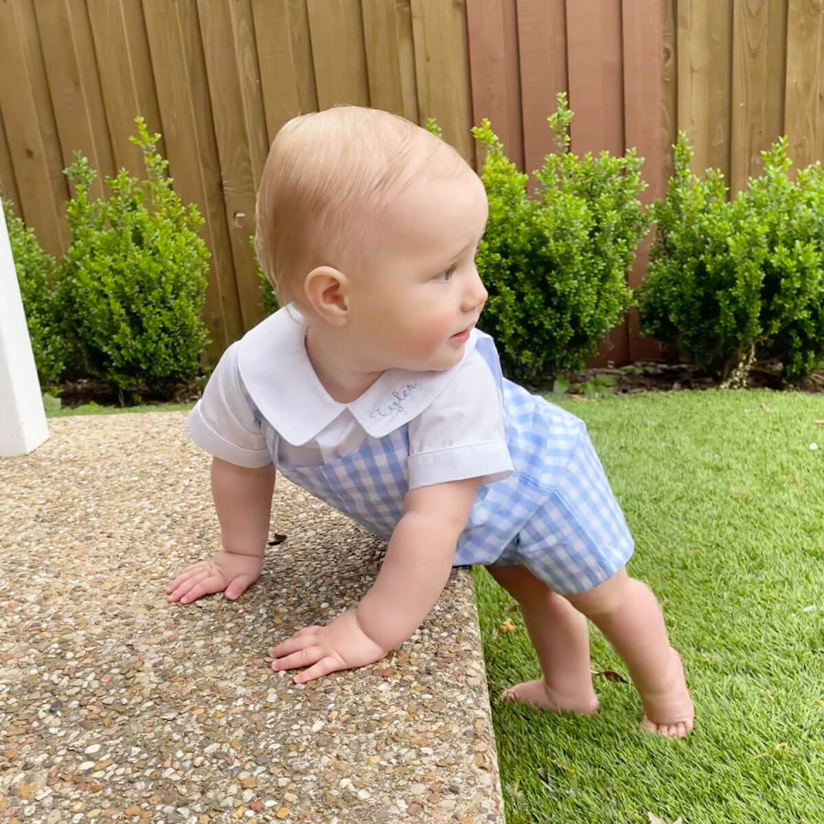Light Blue Jon Jon Gingham