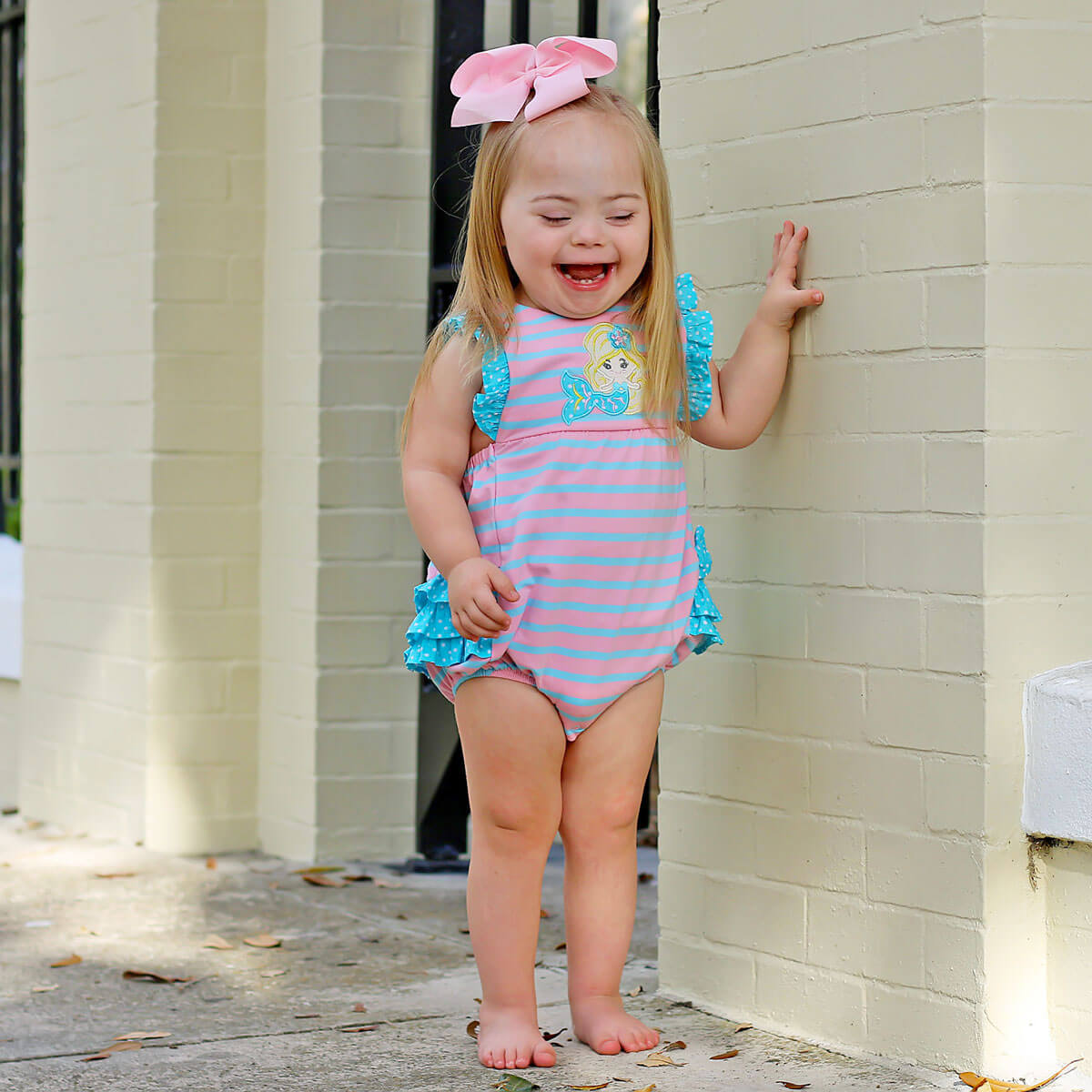 Under The Sea Mermaid Pink Knit Ruffle Bubble