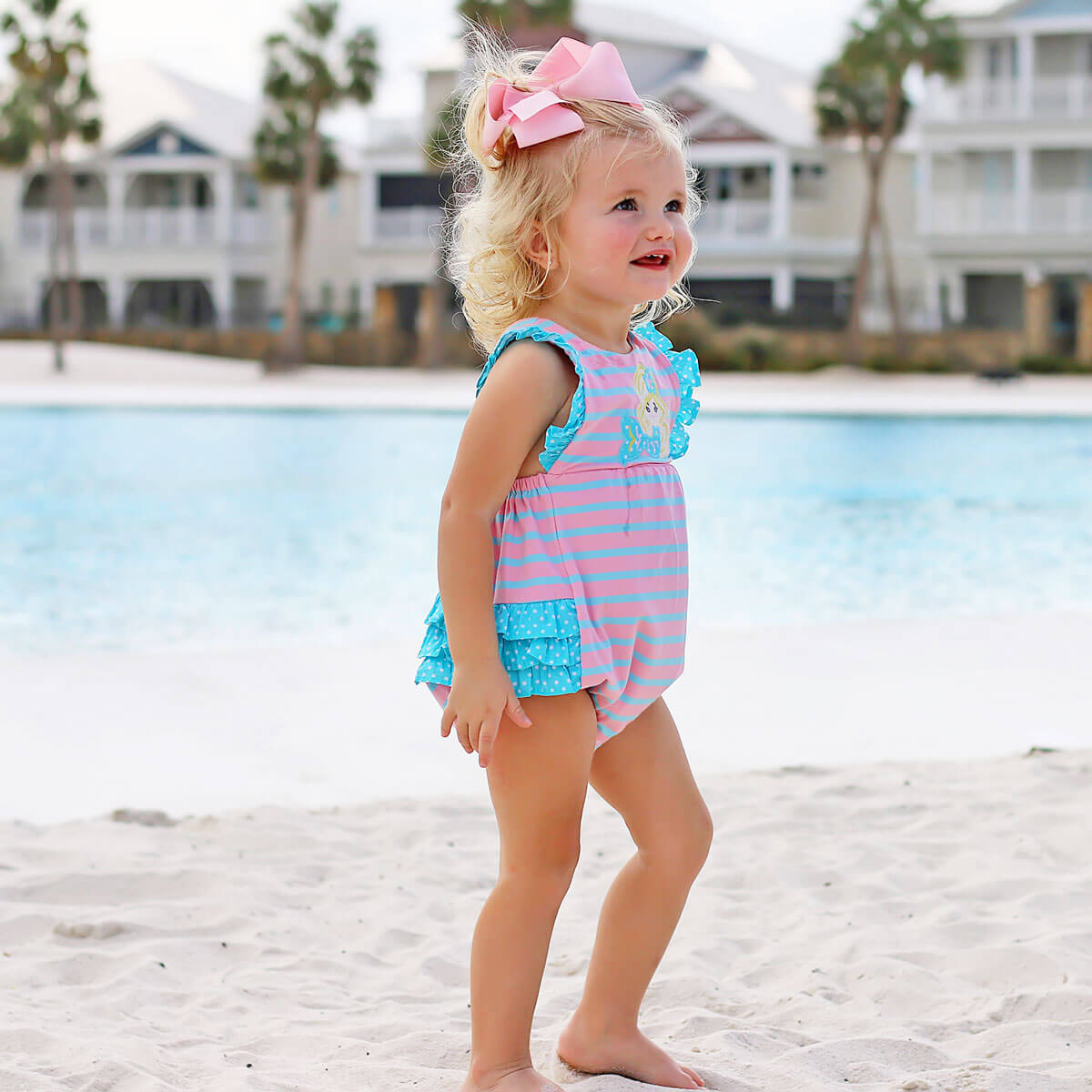 Under The Sea Mermaid Pink Knit Ruffle Bubble