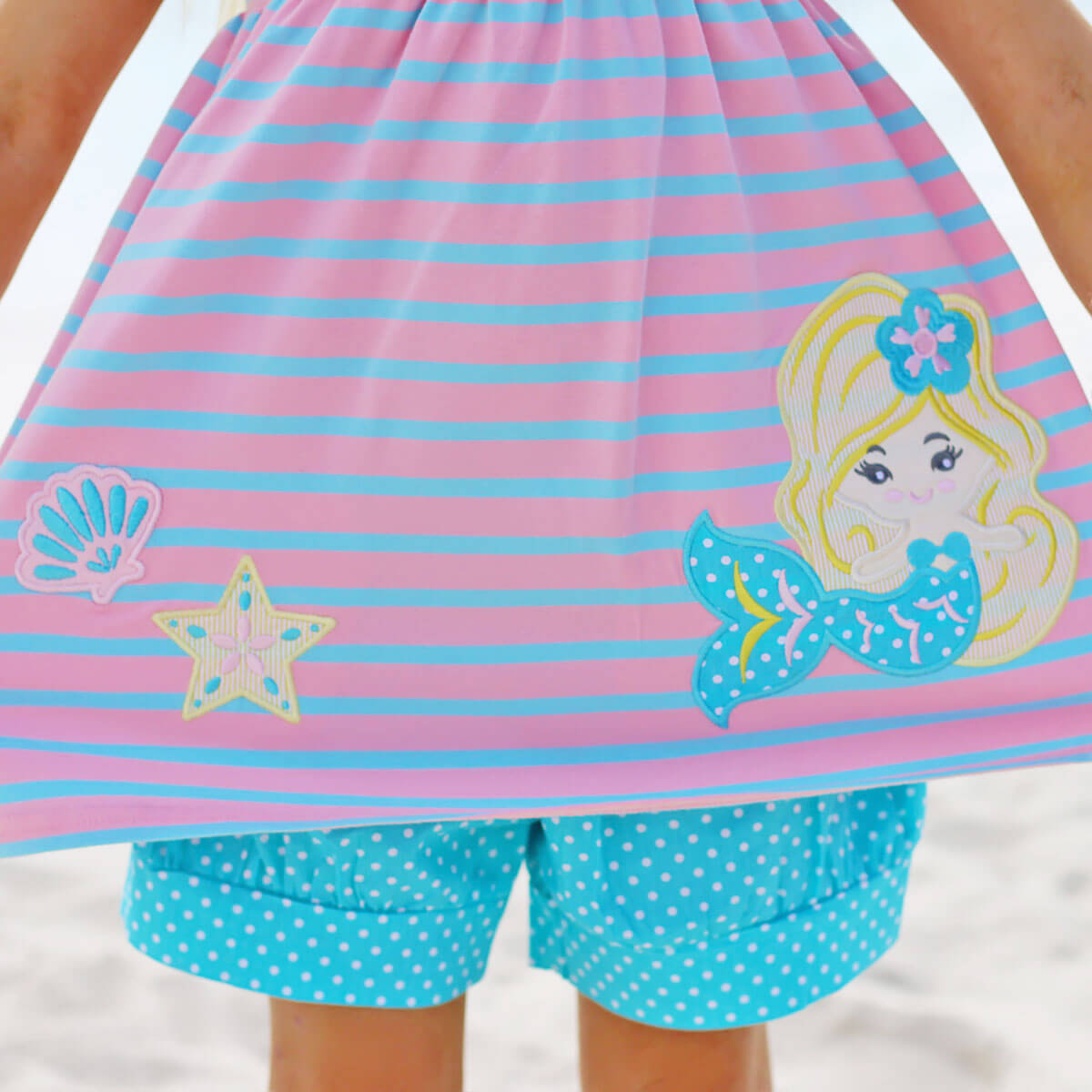 Under The Sea Mermaid Pink Knit Short Set