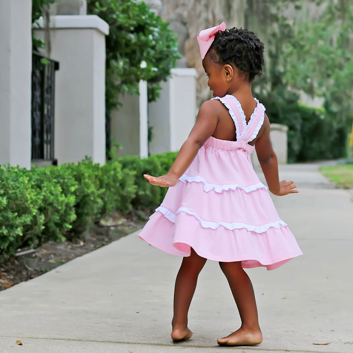 Callie Tiered Ruffle Dress Pink
