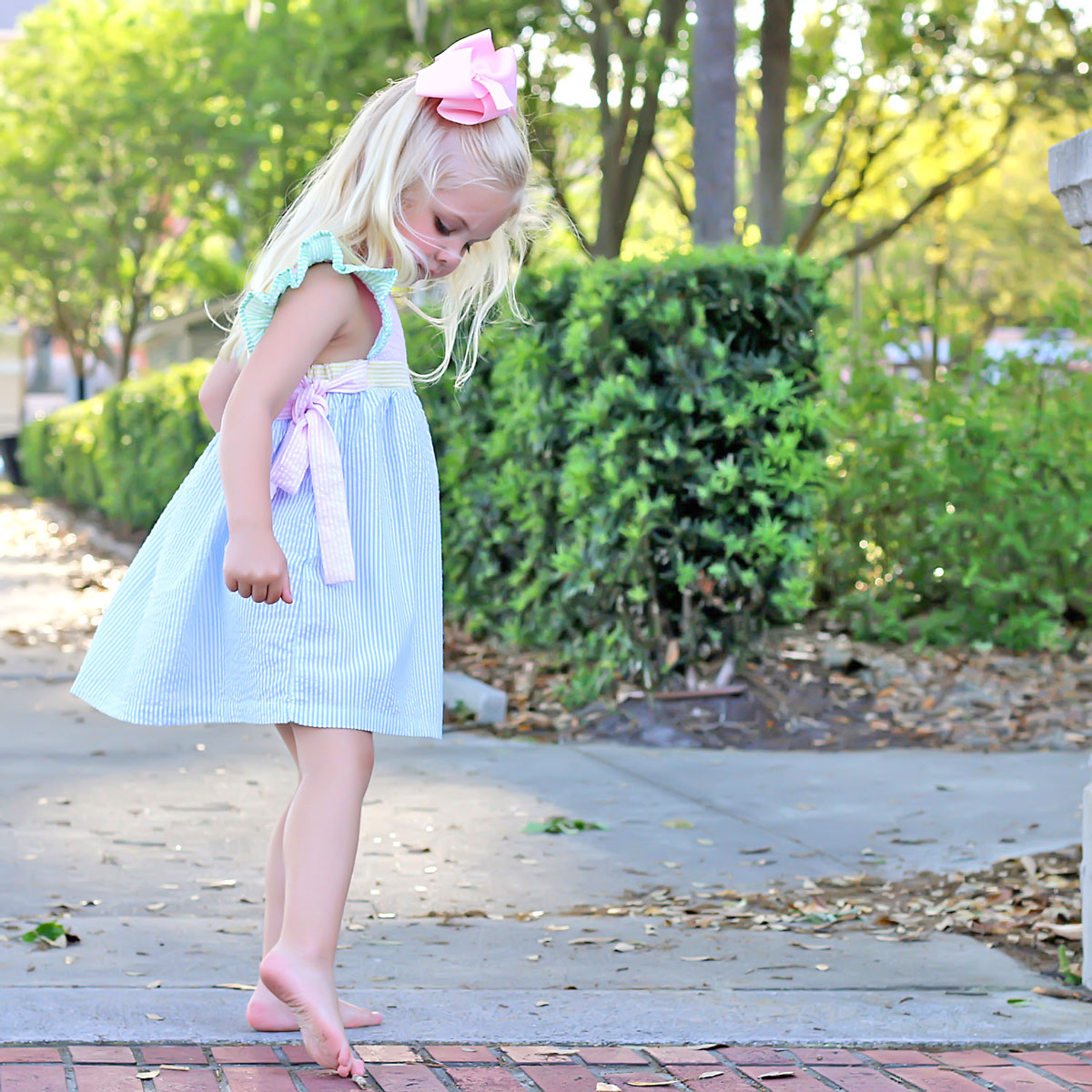 Multi Stripe Seersucker Avery Dress