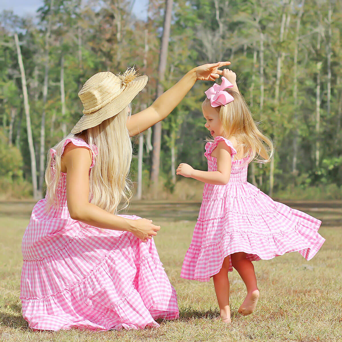 Pink Gingham Willow Dress