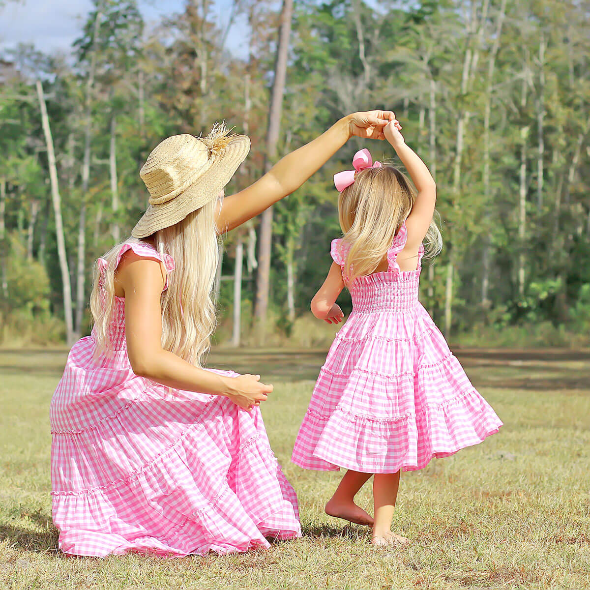 Pink Gingham Willow Women's Dress