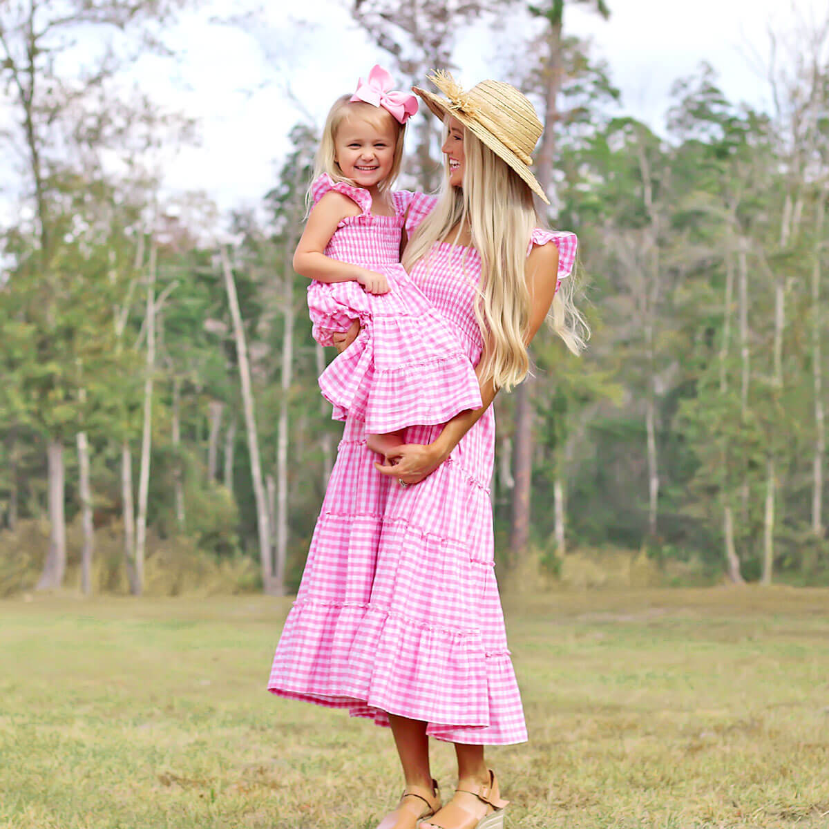 Pink Gingham Willow Women's Dress