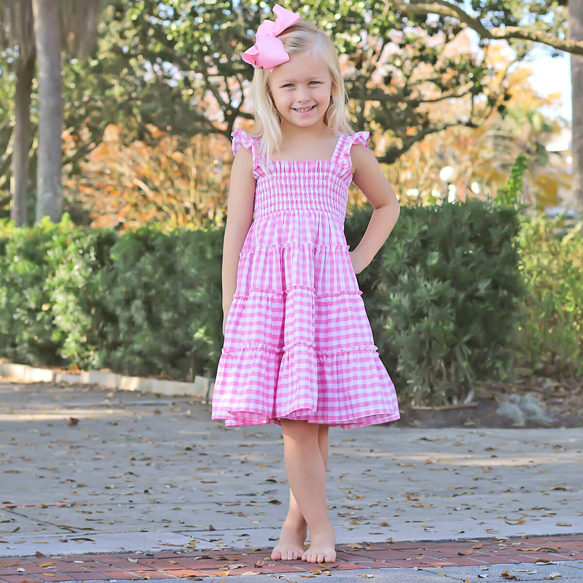 Pink Gingham Willow Dress