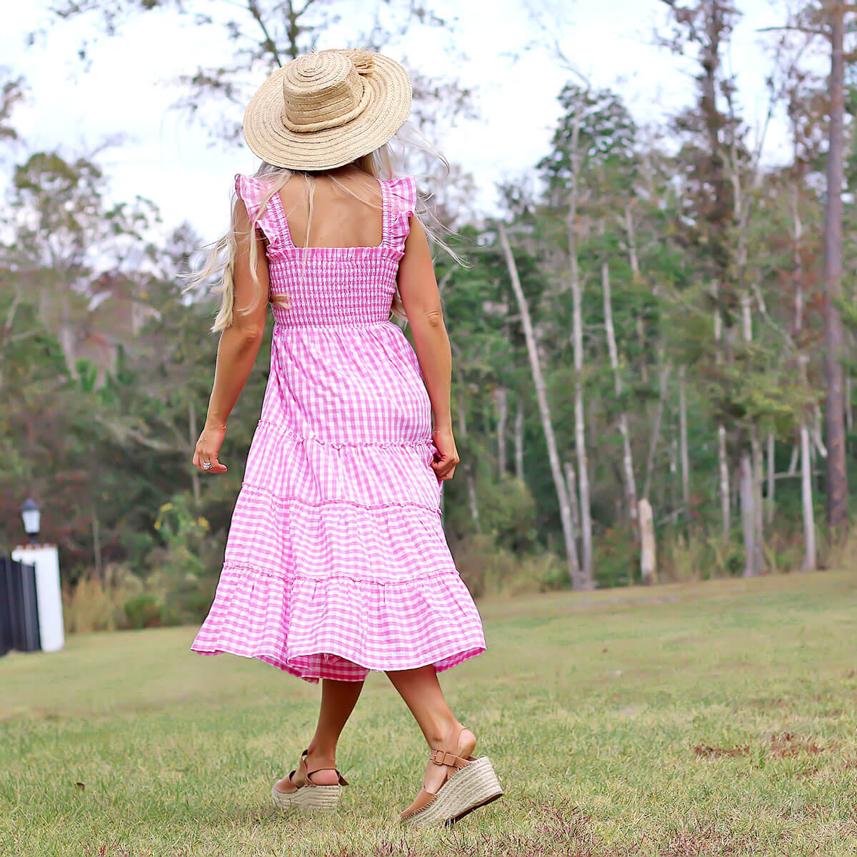 Pink Gingham Willow Women's Dress