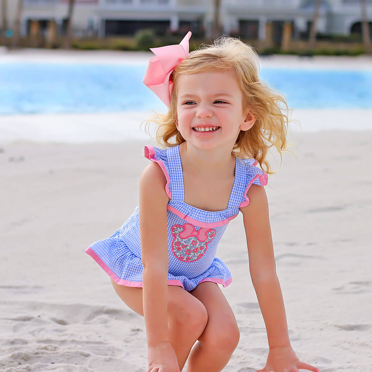 Mouse Ears Blue Gingham Swimsuit