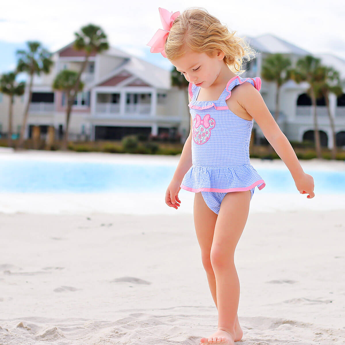 Mouse Ears Blue Gingham Swimsuit