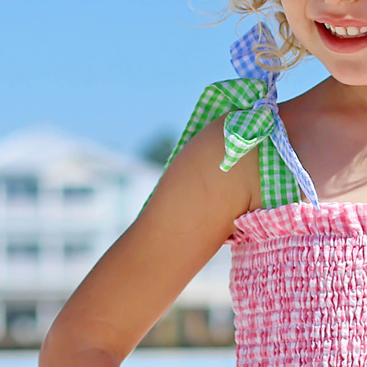 Multi Seersucker Daisy Swimsuit