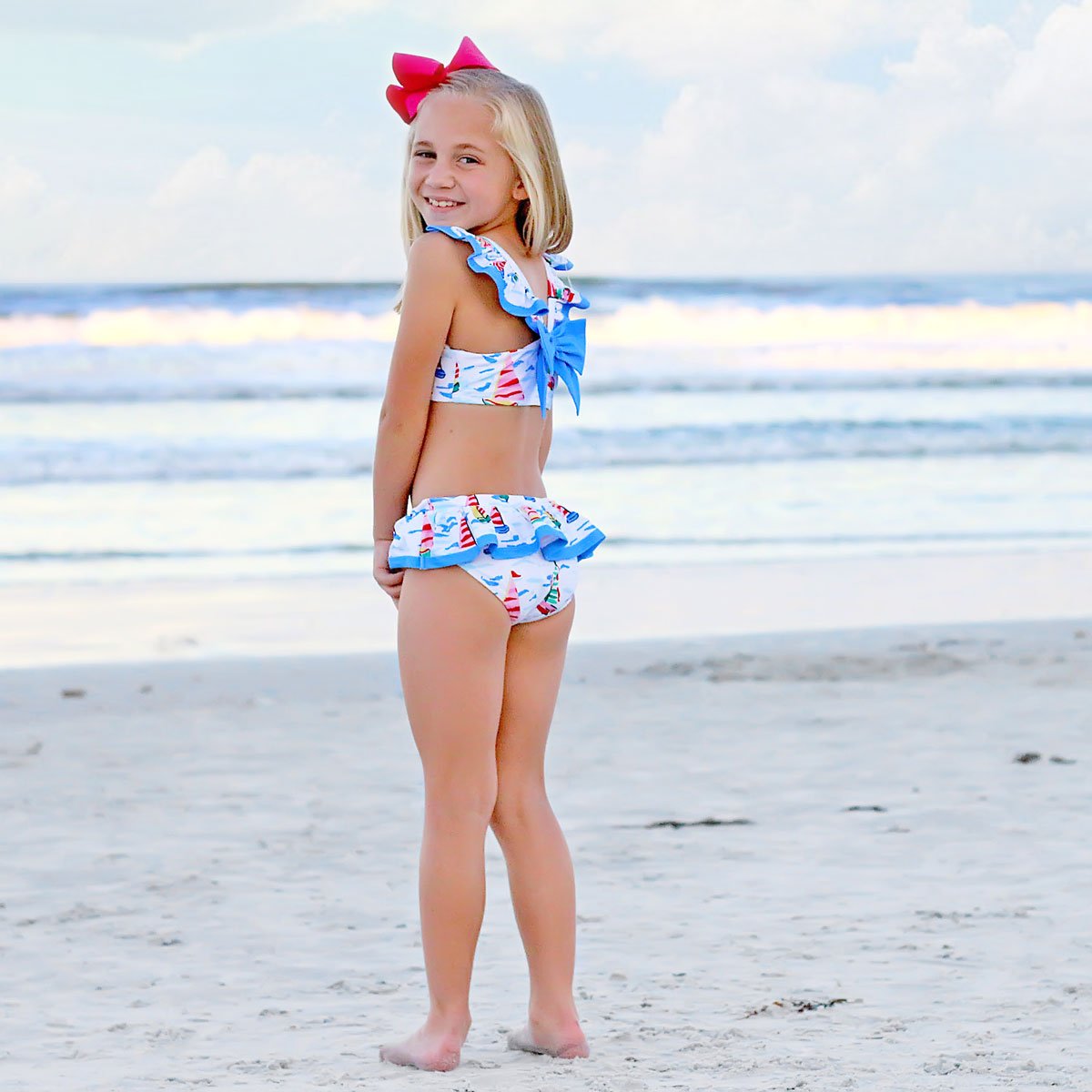 Watercolor Sailboat Two Piece Swimsuit