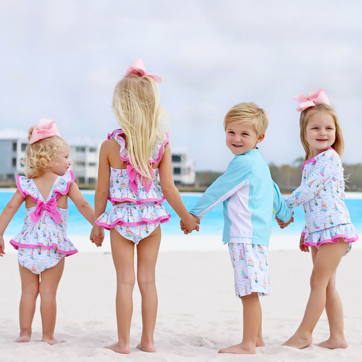 Kauai Sailboat Rash Guard Set