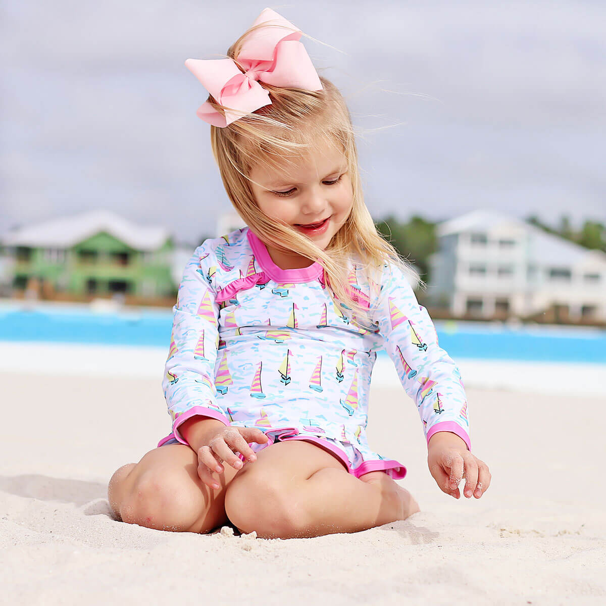 Kauai Sailboat Rash Guard Set