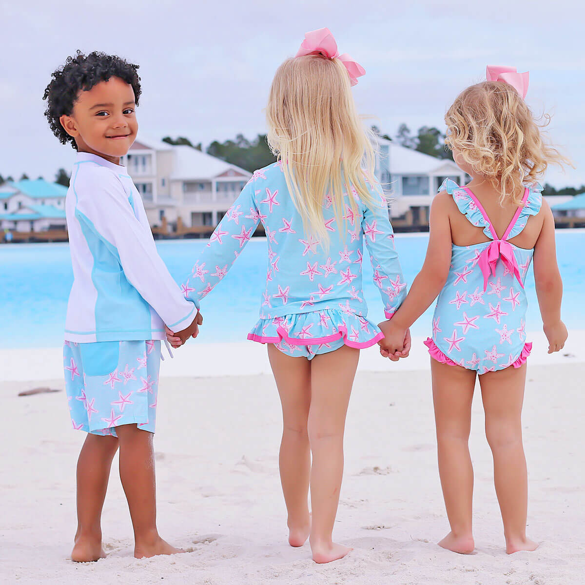 White and Blue Long Sleeve Rash Guard