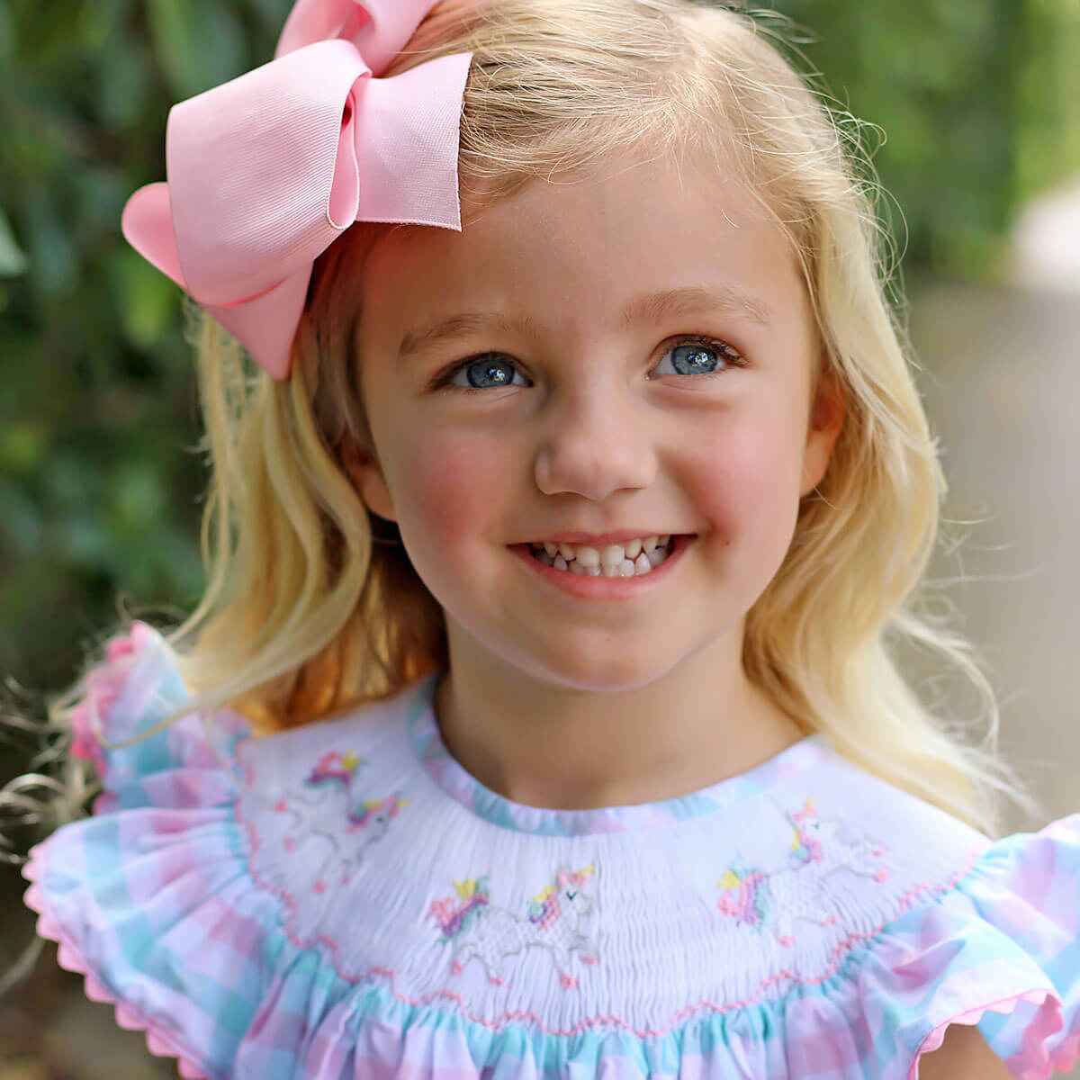 Unicorn Pink and Aqua Plaid Bubble
