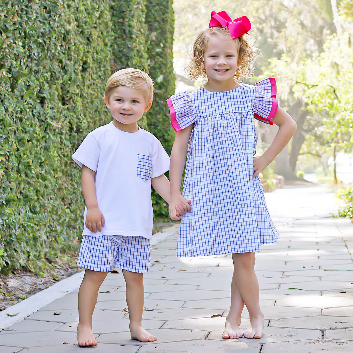 Blue Windowpane Maeve Dress