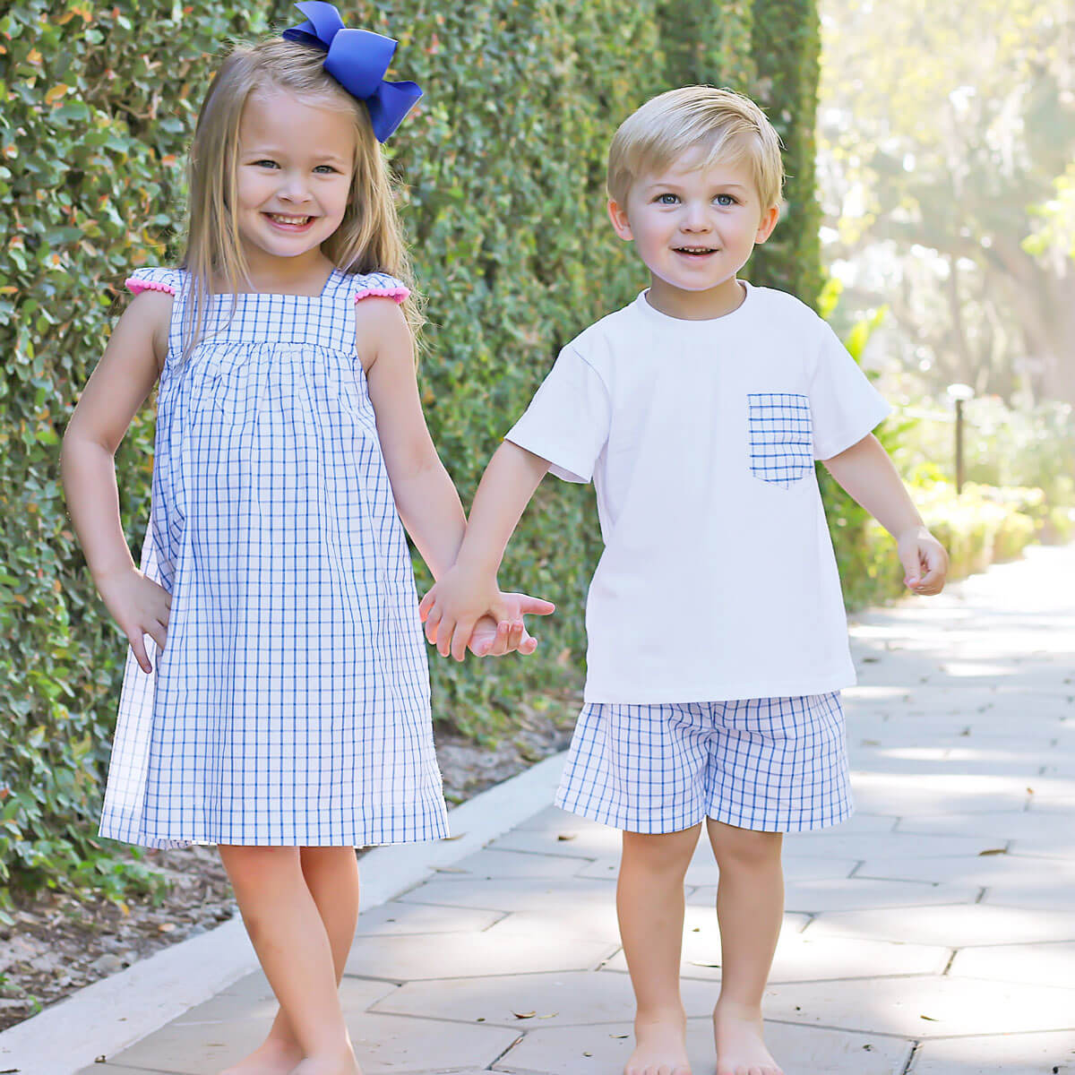 Blue Windowpane Amy Dress