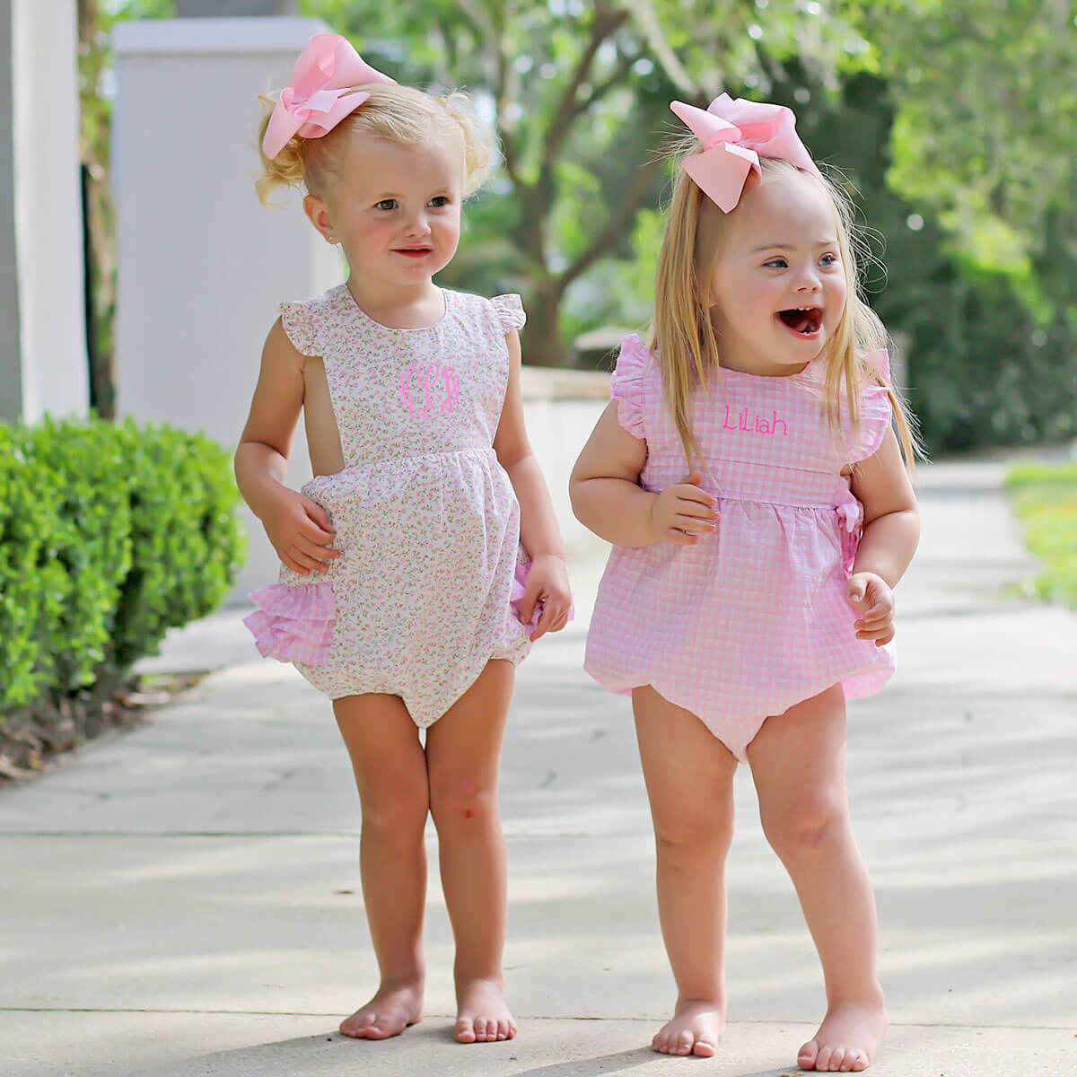 Sweet Rose Pink Floral Ruffle Bubble