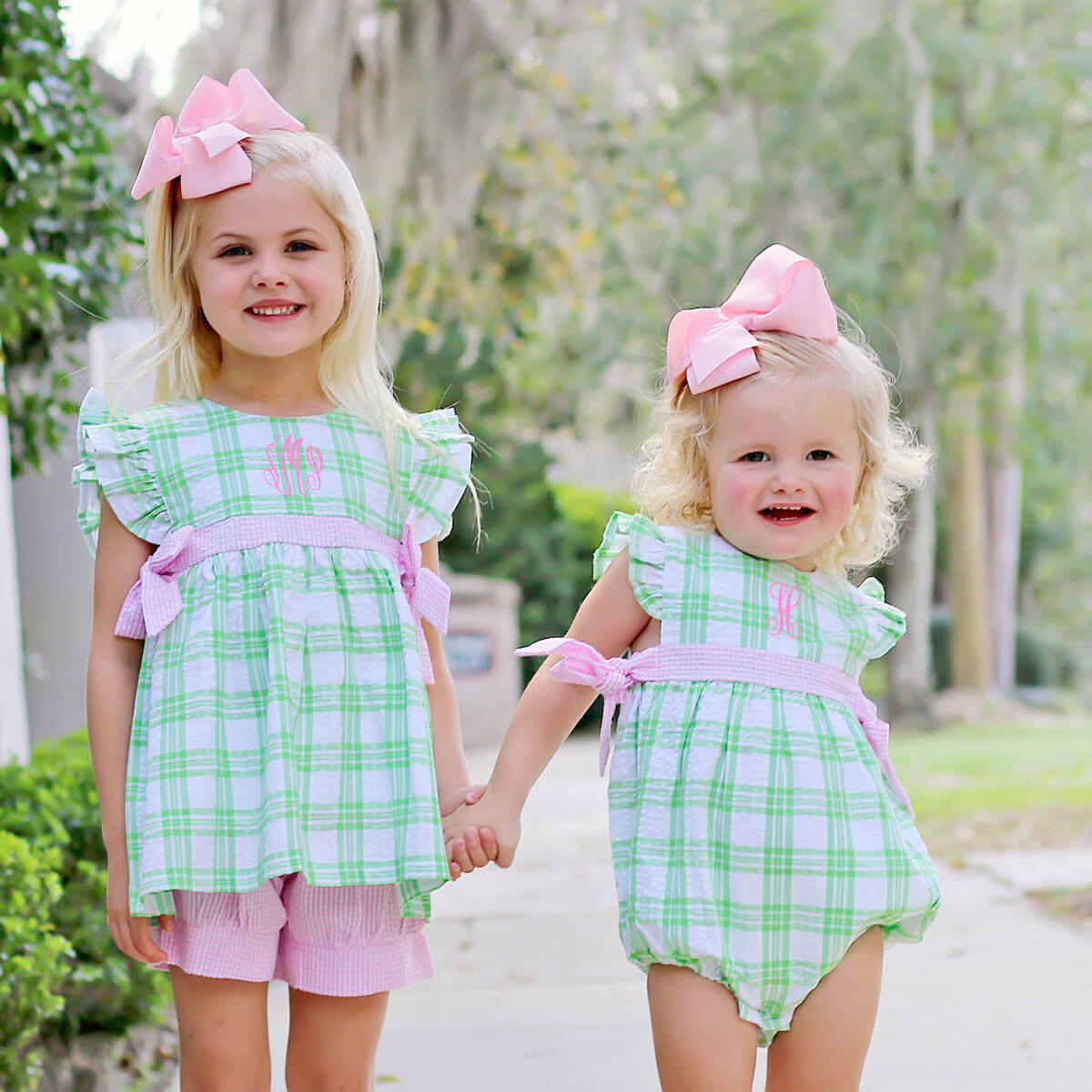 Lime Green Plaid Avery Short Set