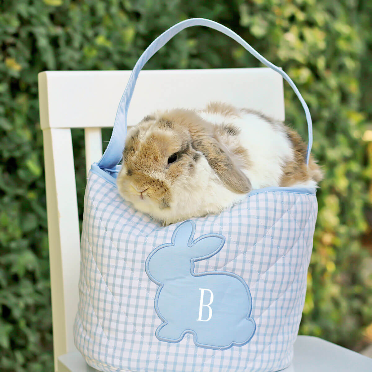 Blue Windowpane Easter Basket