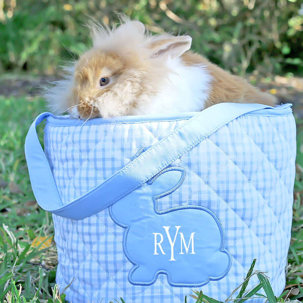 Blue Windowpane Easter Basket