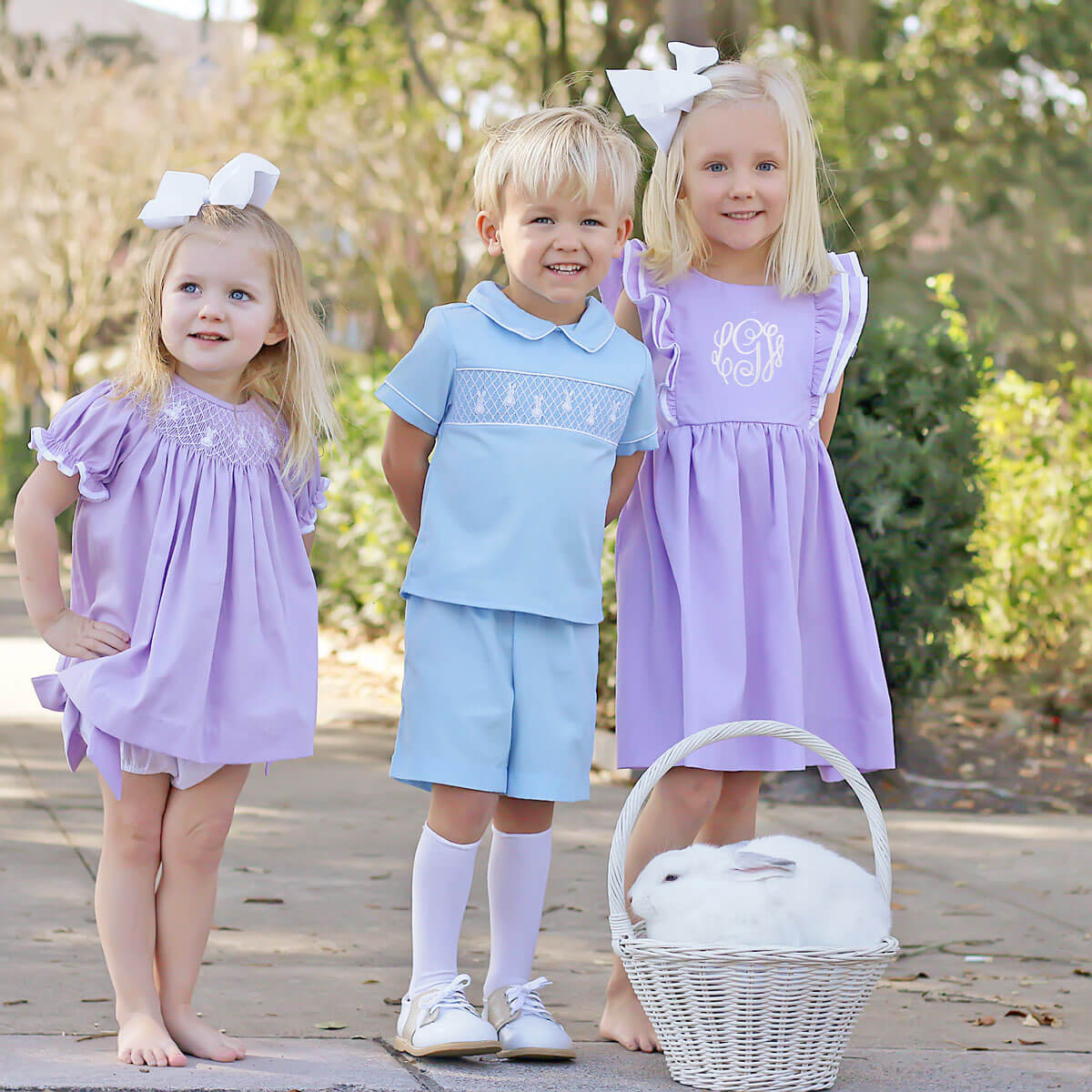 Cottontail Smocked Bloomer Set Lavender Pique