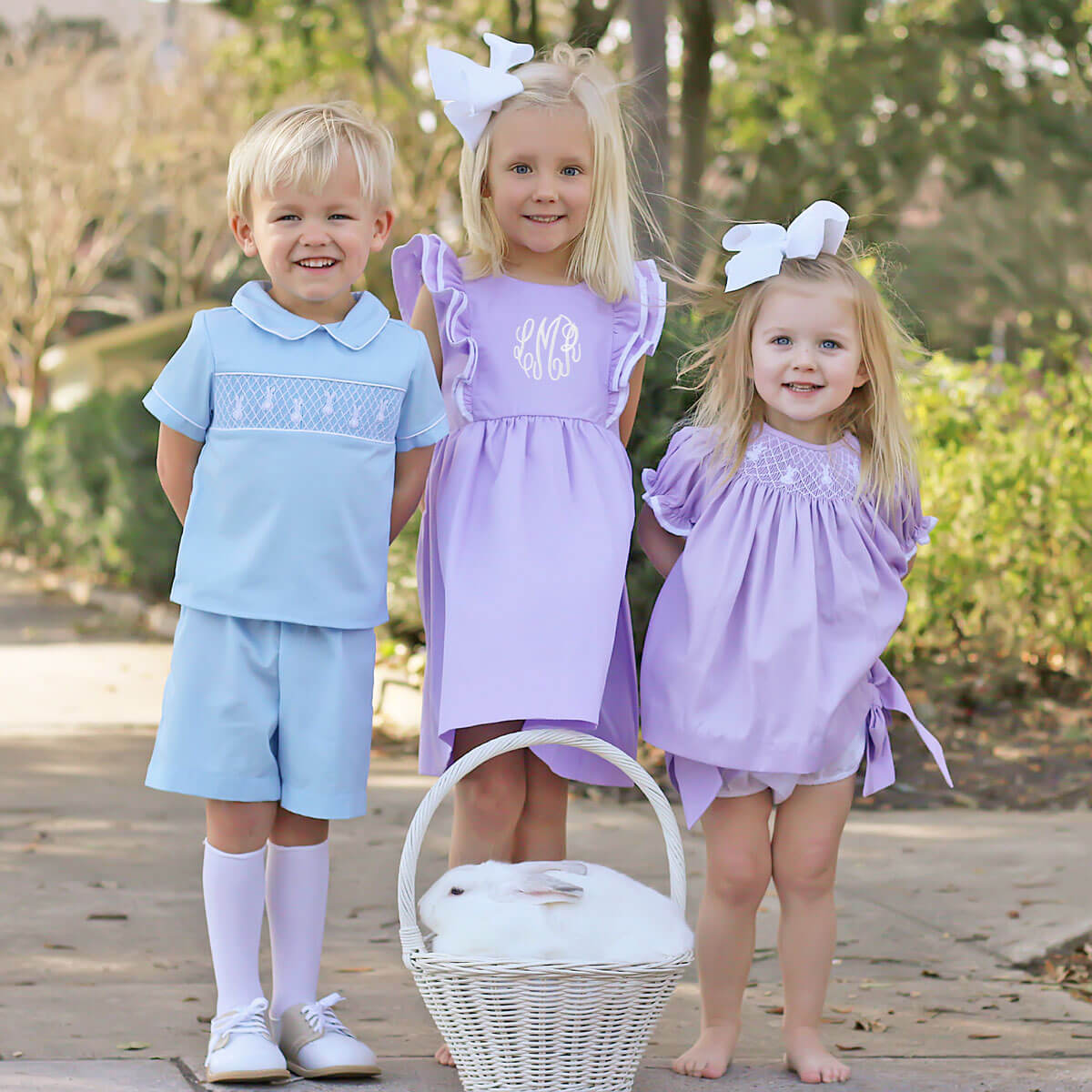 Cottontail Smocked Bloomer Set Lavender Pique