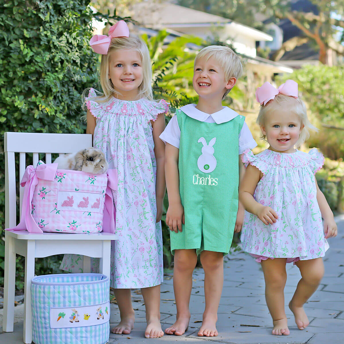 Bunny Green Gingham Jon Jon