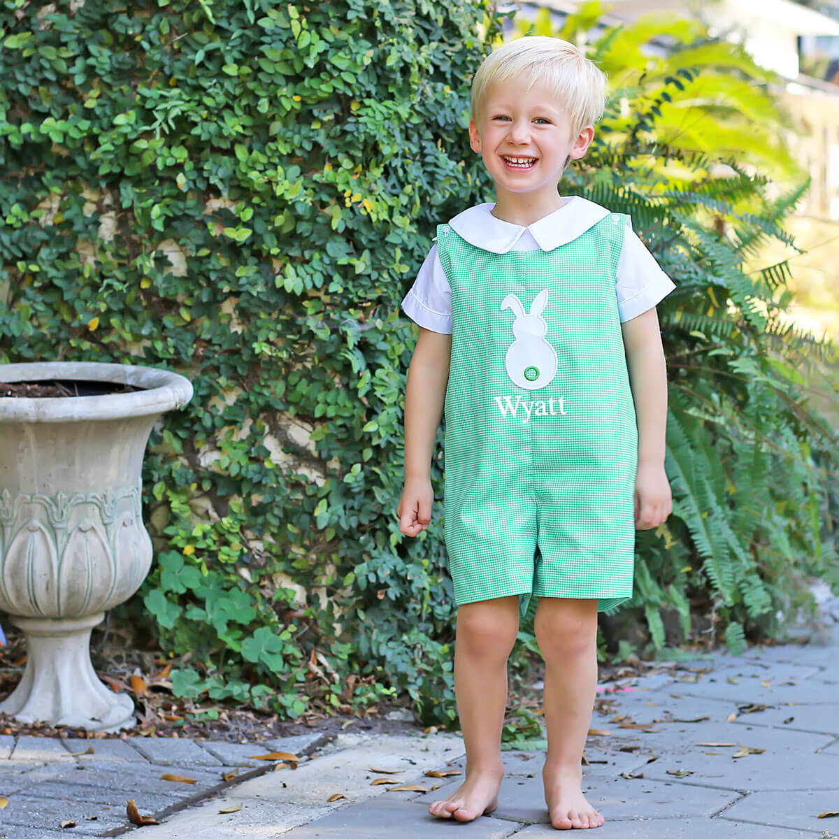 Bunny Green Gingham Jon Jon