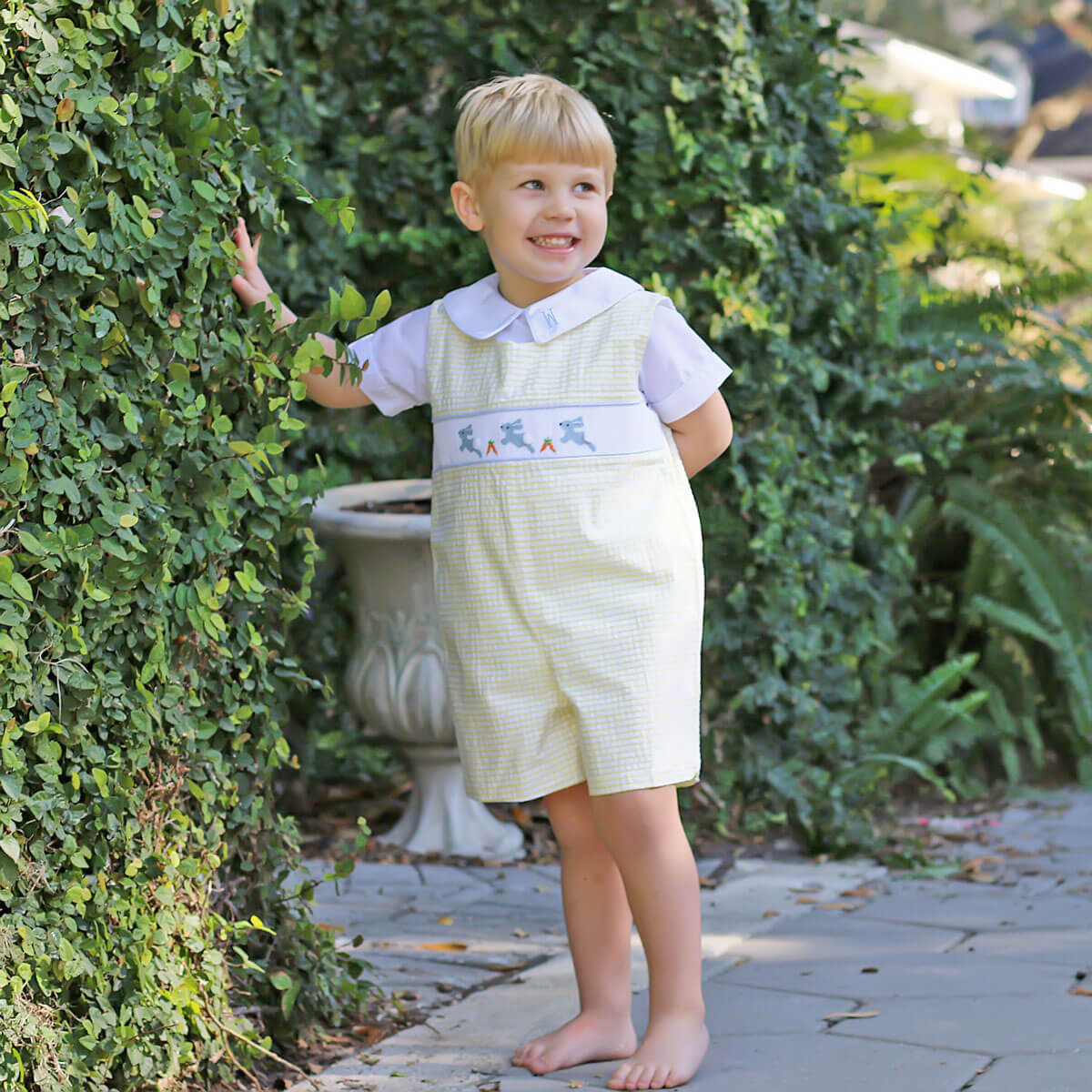 Hoppy Bunnies Smocked Jon Jon