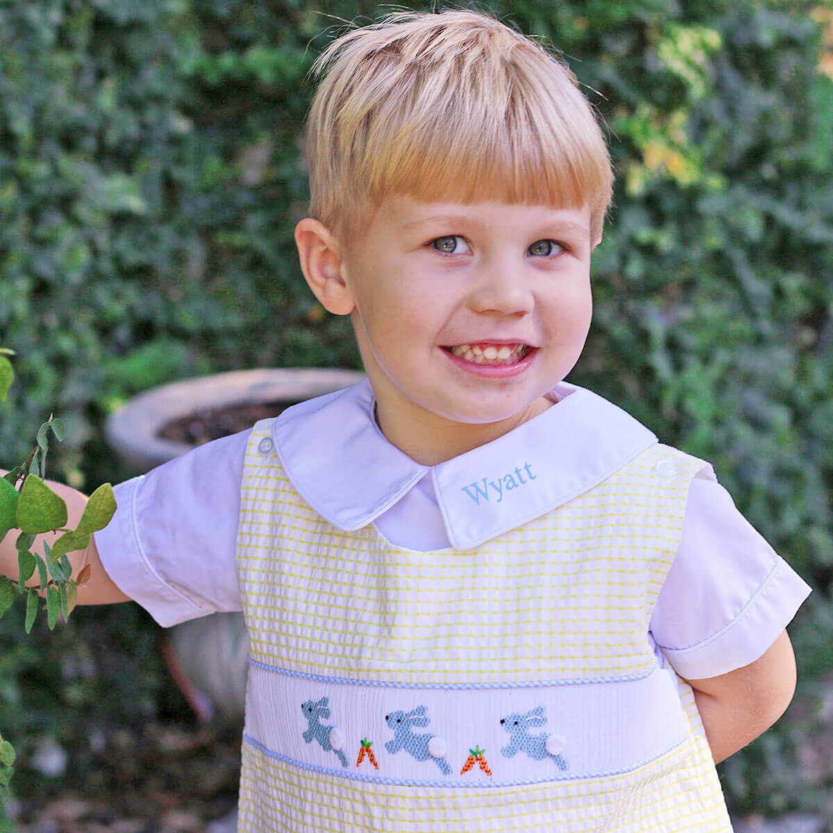 Hoppy Bunnies Smocked Jon Jon