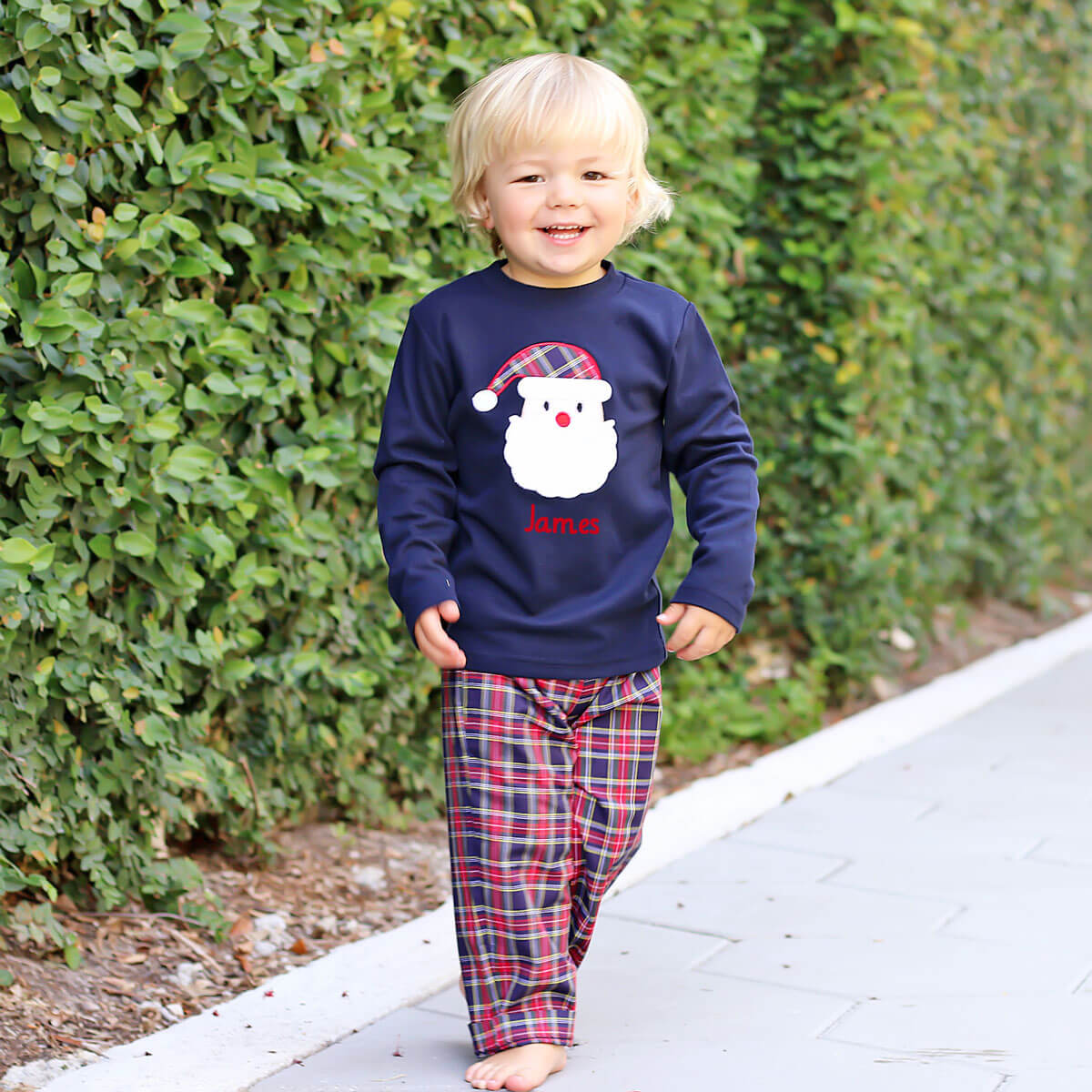 Santa Vermont Plaid Boy Pant Set