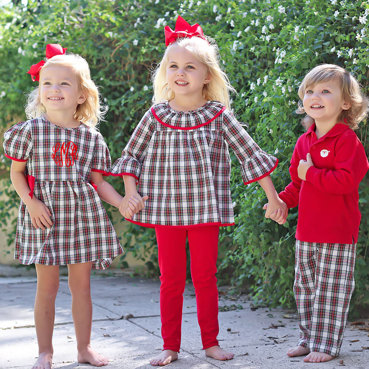 White Christmas Plaid Mary Legging Set