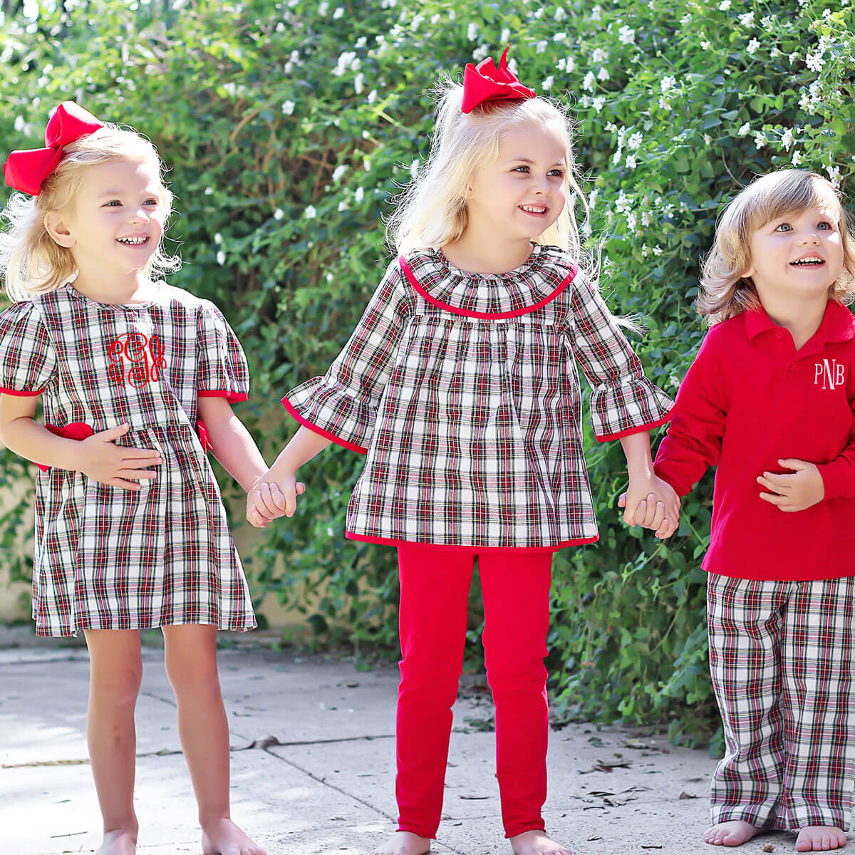 White Christmas Plaid Mary Legging Set