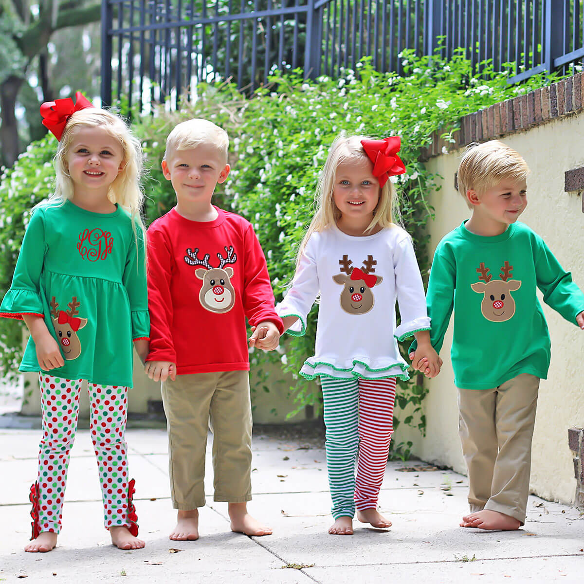 Oh Deer Green Long Sleeve Shirt