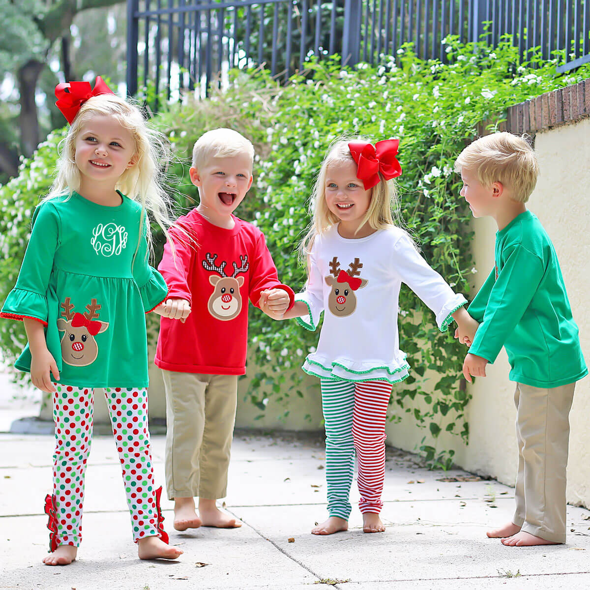 Oh Deer Green Long Sleeve Shirt