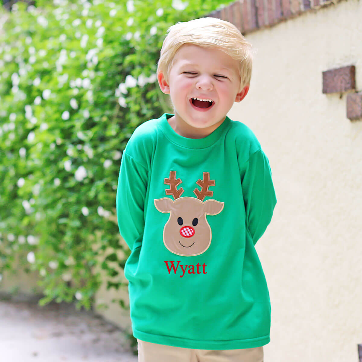 Oh Deer Green Long Sleeve Shirt